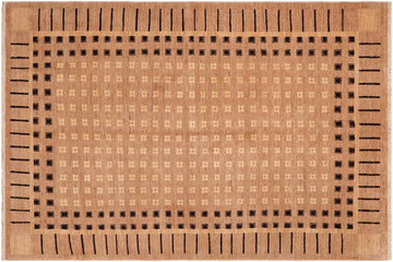 handmade Transitional Kafkaz Chobi Ziegler Tan Black Hand Knotted RECTANGLE 100% WOOL area rug 6 x 9